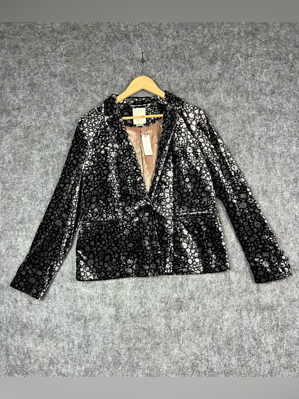 Anthropologie Elevenses Velvet Blazer Size 14 NWT
